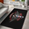 Barber Rug Barbershop Barber Pole And Wing Black Full Size
