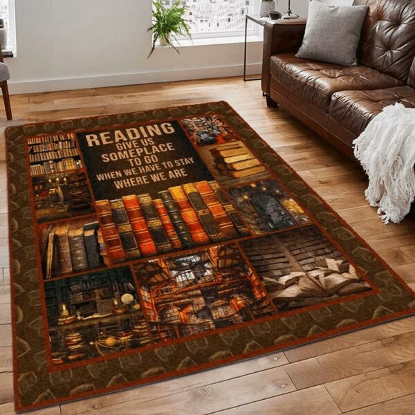 Book Lover Rug Reading Give Us Someplace To Go