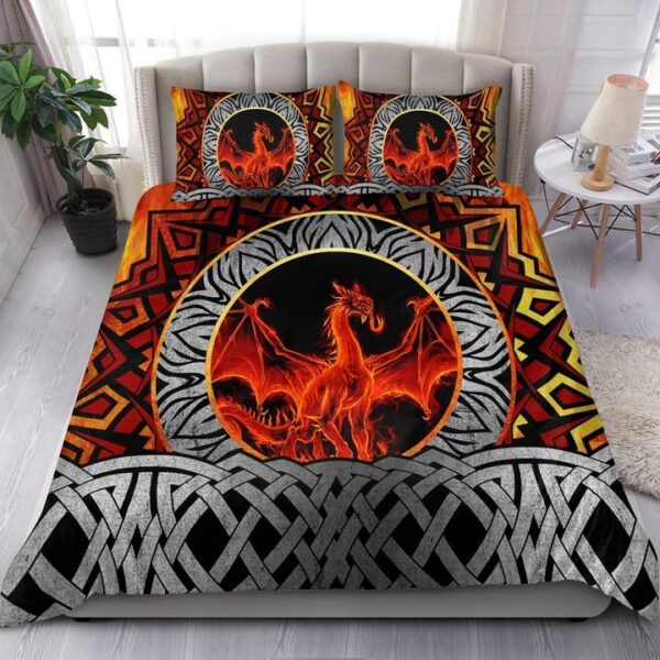 Celtic Dragon Bedding Set Fire Dragon