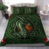 Celtic Dragon With Celtic Knot Bedding Set Green