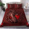 Celtic Dragon With Celtic Knot Bedding Set Red