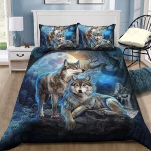 Cherokee Wolf Couple Bedding Set