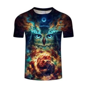 Creative Big Owl Tshirt | Cool Original Summer Bird Top T-Shirt