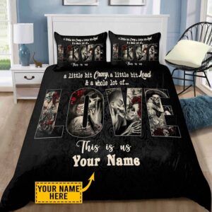 Custom Name Skull Bedding Set This Is Us A Little Bit Crazy