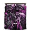 Dragon And Wolf Bedding Set Purple