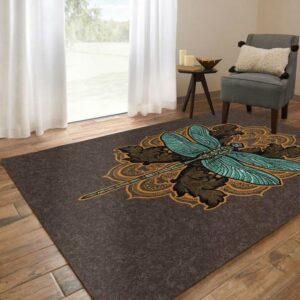 Dragonfly Rug Brown Mandala