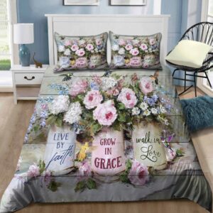 Hummingbird Bedding Set Live By Faith Grow In Grace Walk In Love