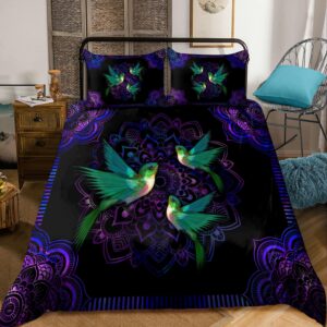 Hummingbird Bedding Set Vintage Mandala