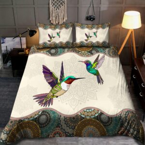 Hummingbird Vintage Mandala Bedding Set