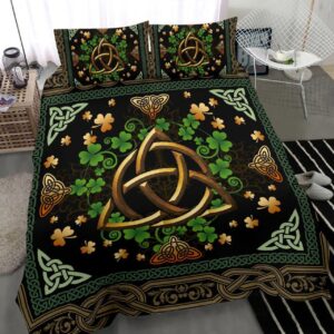 Ireland Celtic Bedding Set Irish Shamrock With Celtic Triquetra