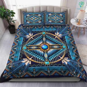 Mandala Native American Bedding Set Blue