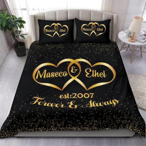 Personalized Couple Bedding Set Forever And Always