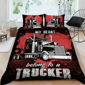 Trucker Bedding Set My Heart Belong To A Trucker