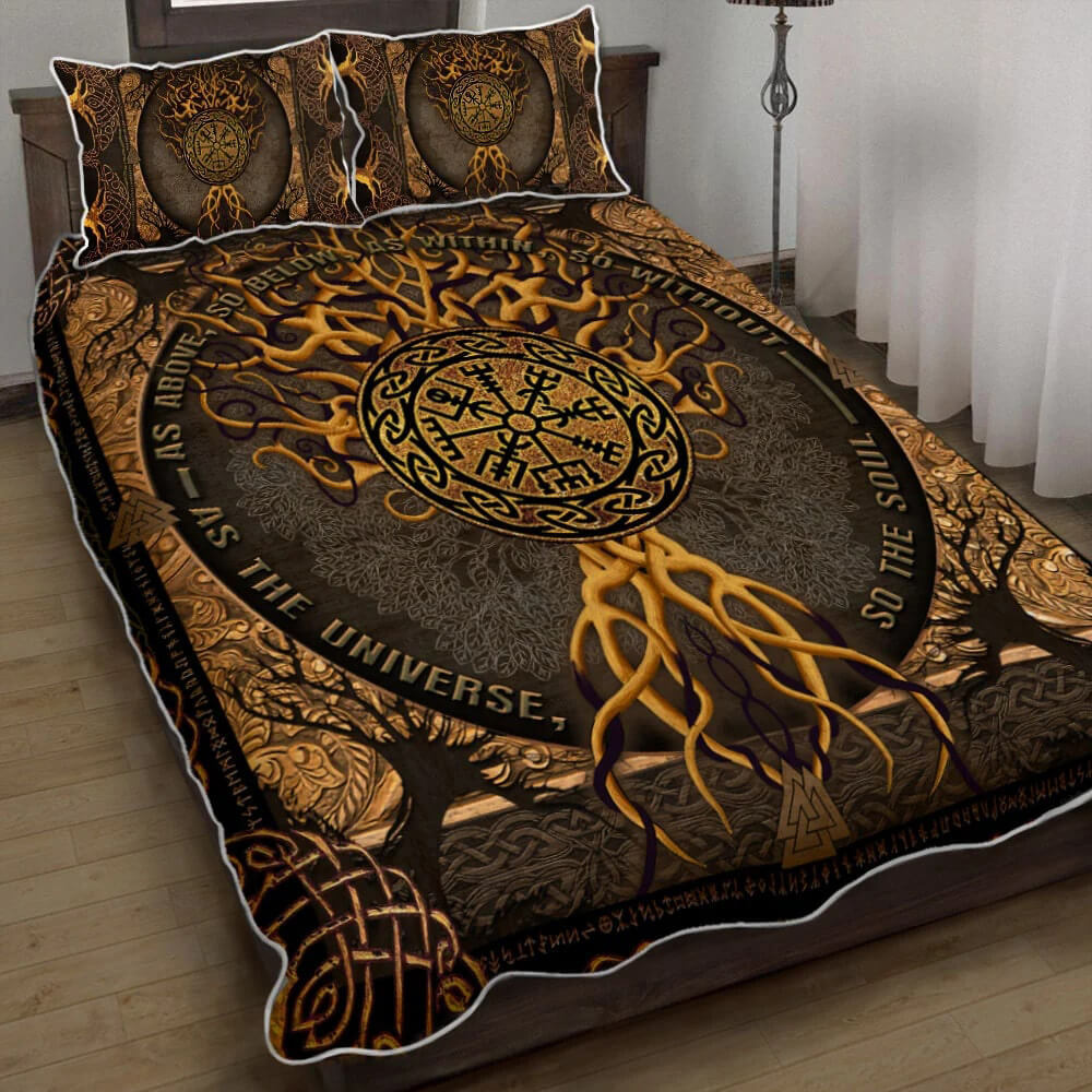 Viking Bedding Set As The Universe So The Soul