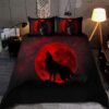 Wolf Bedding Set Wolf In The Moon Red